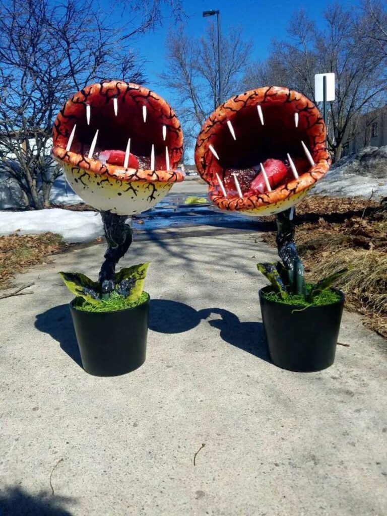 best yard halloween decorations - giant venus fly trap plants